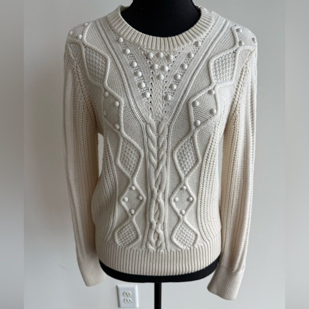 Banana Republic Cream Cable Knit Sweater